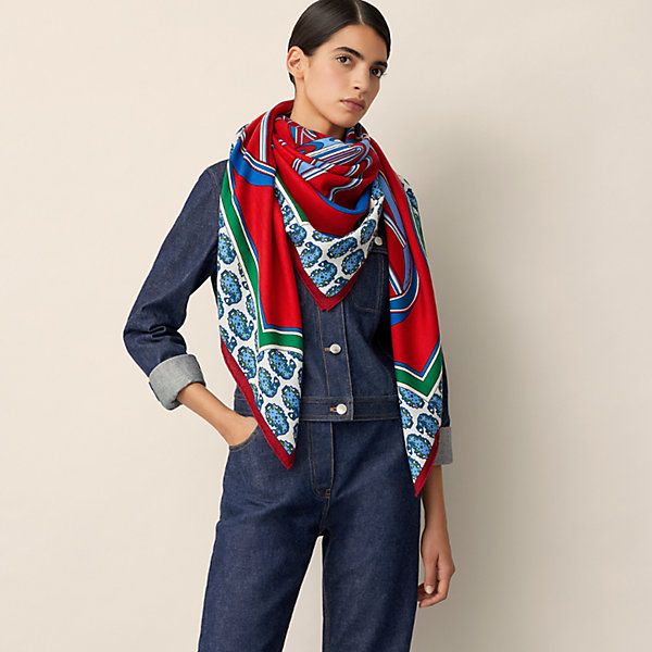 Les Roues de Phaeton shawl 140 | Hermès Saudi Arabia